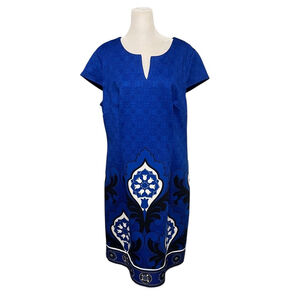 Laundry by Design Royal Blue Short Sleeve Sheath Dress Size 14